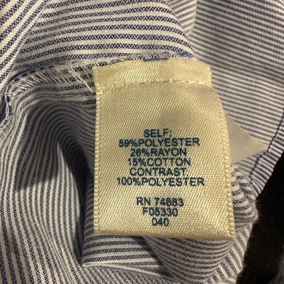 Bedford Fair Pinstripe Quarter Length Scoop Neck Top Size Large - Picture 6 of 7